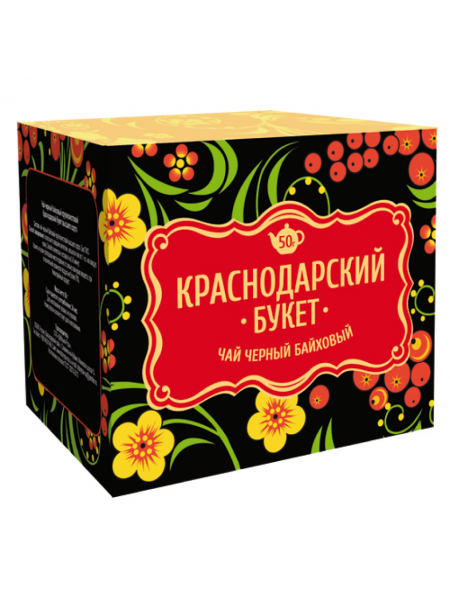 Чай черный байховый крупнолистовой ТМ "Краснодарский букет" 50гр.1*64